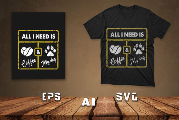 Dog T-shirt Design 95: A Designer’s Take on This Coffee-Loving Canine Graphic